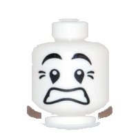 LEGO onderdeel Minifigure, Head Mime Scared Look, Black Eyes with White Pupils Pattern 3626pb0455