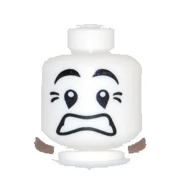 LEGO onderdeel Minifigure, Head Mime Scared Look, Black Eyes with White Pupils Pattern (3626pb0455)