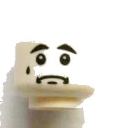 LEGO onderdeel Minifigure, Head Male Black Thick Eyebrows, White Pupils, Sad with Tear Pattern (3626pb0915)