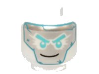 LEGO onderdeel Minifigure, Head Dark Azure and Silver Mask and Medium Azure Eyebrows and Eyes Pattern (Zane) 3626pb1416