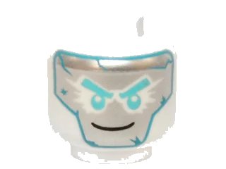 LEGO onderdeel Minifigure, Head Dark Azure and Silver Mask and Medium Azure Eyebrows and Eyes Pattern (Zane) (3626pb1416)