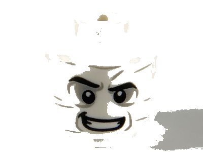 LEGO onderdeel Minifigure, Head Black Eyebrows, Light Bluish Gray Wrinkles and Eye Shadow, Lopsided Grin Pattern - Hollow Stud (3626pb2506)