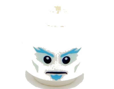 LEGO part Minifigure, Head Blue Eyebrows and Goatee Pattern - Hollow Stud (BAM) (3626pb2562)