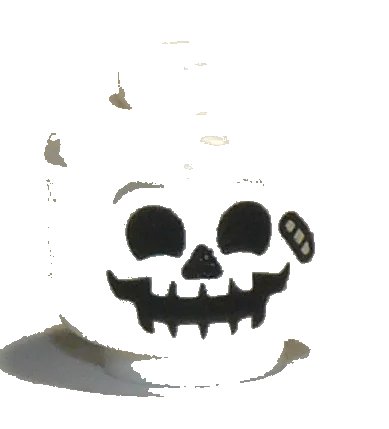 LEGO onderdeel Minifigure, Head Skull Light Bluish Gray Eyebrows and Bandage Pattern - Hollow Stud (3626pb2565)