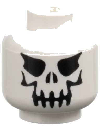 LEGO onderdeel Minifigure, Head Skull Evil with Eyebrows, Black Print Pattern (3626px115)