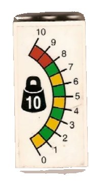 LEGO onderdeel Brick 1 x 3 x 5 with Numbered Scale Pattern (Sticker) - Set 4565 3755pb04
