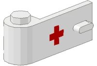 LEGO part Door 1 x 3 x 1 Left with Red Cross Pattern 3822p24