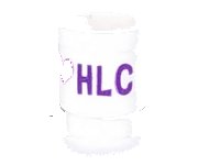 LEGO part Minifigure, Utensil Cup with Dark Purple and Medium Lavender 'I' Heart 'HLC' Pattern 3899pb007