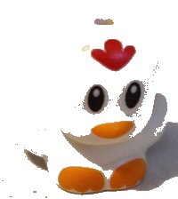 LEGO part Bird, Chick with Open Wings with Black Eyes, Red Comb, Orange Beak and Feet Pattern (Sonic the Hedgehog Clucky / Chicken) 3918pb02