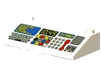 LEGO part Slope 33 3 x 6 with Inner Walls with Control Panel, Keyboard, Keypad, Red Phone, '10.49' and '317893' Pattern (Sticker) - Set 6479 3939pb05