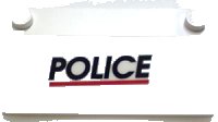 LEGO onderdeel Slope 33 3 x 6 with Inner Walls with Black 'POLICE' Red Line Pattern (Sticker) - Set 6344 3939pb07