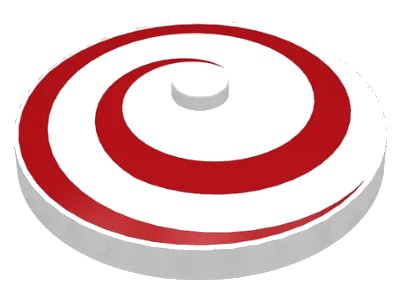 LEGO onderdeel Dish 4 x 4 Inverted (Radar) with Solid Stud with Red Spiral Pattern (3960p03)