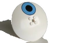 LEGO onderdeel Dish 8 x 8 Inverted (Radar) with Black Circle on Medium Blue Circle Eye Pattern 3961pb03