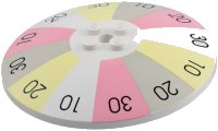 LEGO part Dish 8 x 8 Inverted (Radar) with Black '10', '20', and '30' on Wheel of Fortune Pattern 3961px2