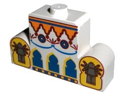 LEGO onderdeel Brick, Modified 1 x 4 x 2 Center Stud Top with Orient Arches, Minifigures Pattern (4088px1)