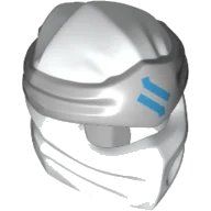 LEGO part Minifigure, Headgear Ninjago Wrap Type 4 with Molded Light Bluish Gray Headband and Printed Dark Azure Ninjago Logogram Letter Z Pattern 40925pb09