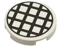LEGO onderdeel Tile, Round 2 x 2 with Black Grid Large Pattern 4150p01