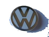 LEGO onderdeel Tile, Round 2 x 2 with VW Logo Pattern (Sticker) - Set 10220 4150pb082
