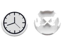 LEGO part Tile, Round 2 x 2 with Clock Pattern 4150px1