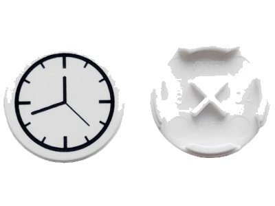 LEGO onderdeel Tile, Round 2 x 2 with Clock Pattern (4150px1)