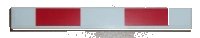 LEGO part Tile 1 x 8 with Crossbar with 2 Red Rectangles Pattern (Sticker) - Set 7936 4162pb067