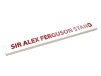 LEGO part Tile 1 x 8 with Red 'SIR ALEX FERGUSON STAND' Pattern (Sticker) - Set 10272 4162pb237