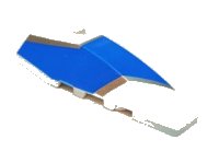 LEGO part Wedge 6 x 2 Right with Blue and Silver Wraparound Pattern 41747pb015
