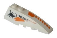 LEGO part Wedge 6 x 2 Right with '7694', Scorpion and Orange Stripes Pattern (Stickers) - Set 7694 41747pb034