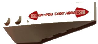 LEGO onderdeel Wedge 6 x 2 Right with 'PRISON-POD CONTAINMENT' Pattern (Sticker) - Set 5973 (41747pb063)