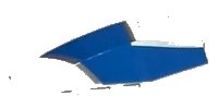 LEGO part Wedge 6 x 2 Left with Blue and Silver Wraparound Pattern 41748pb015