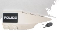 LEGO part Wedge 6 x 2 Left with 'POLICE' on Black Background and Hole with Flames Pattern (Stickers) - Set 5969 41748pb029