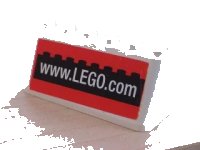LEGO onderdeel Windscreen 2 x 6 x 2 with White 'www.LEGO.com' on Black and Red Background Pattern (Sticker) - Sets 3409-1 / 3410 4176pb01
