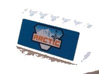 LEGO part Windscreen 2 x 6 x 2 with Arctic Logo on Blue Background Pattern (Sticker) - Set 3409-1 4176pb04