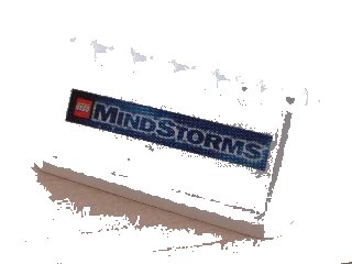 LEGO onderdeel Windscreen 2 x 6 x 2 with LEGO Mindstorms Logo on Blue Background Pattern (Sticker) - Sets 3409 (4176pb05)