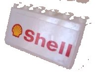 LEGO part Windscreen 2 x 6 x 2 with 'Shell' Text & Logo Pattern (Sticker) - Sets 3308 / 3309 4176pb07