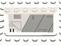 LEGO onderdeel Windscreen 2 x 6 x 2 with SW Gunship Panel Pattern Lower Right (Sticker) - Set 7163 4176pb18
