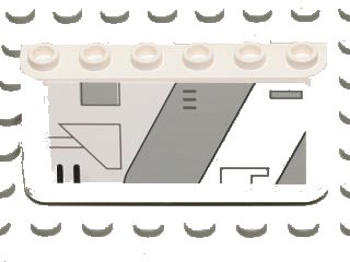 LEGO onderdeel Windscreen 2 x 6 x 2 with SW Gunship Panel Pattern Lower Right (Sticker) - Set 7163 (4176pb18)