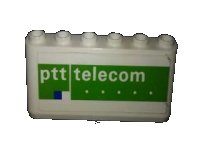 LEGO onderdeel Windscreen 2 x 6 x 2 with 'ptt telecom' on White and Green Background Pattern (Sticker) - Set 880002-2 (in Combination with Sets 3308 / 3309) 4176pb23