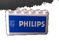 LEGO part Windscreen 2 x 6 x 2 with 'PHILIPS' on Blue Background Pattern (Sticker) - Set 880002-2 (in Combination with Sets 3308 / 3309) 4176pb26
