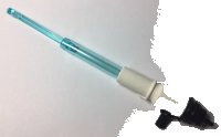 LEGO part Minifigure, Utensil Cylinder with Trans-Light Blue Water Extension and Black Handle 41815c01