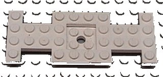 LEGO part Vehicle, Base 4 x 10 x 2/3 with 2 x 2 Recessed Center with Center Hole (First Version) (4212a)
