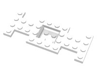 LEGO part Vehicle, Base 4 x 10 x 2/3 with 2 x 2 Recessed Center with Smooth Underside, No Center Hole 4212b