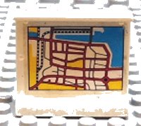 LEGO part Panel 1 x 4 x 3 - Hollow Studs with Map Street Pattern 2 on Inside (Sticker) - Set 6598 4215bpb05