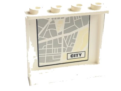 LEGO onderdeel Panel 1 x 4 x 3 - Hollow Studs with Map Street Pattern 8 with 'CITY' on Inside (Sticker) - Set 7743 (4215bpb20)