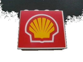 LEGO onderdeel Panel 1 x 4 x 3 - Hollow Studs with Shell Logo Pattern (Sticker) - Set 8672 (4215bpb23)