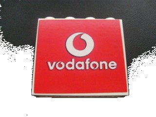 LEGO onderdeel Panel 1 x 4 x 3 - Hollow Studs with Vodafone Logo Pattern (Sticker) - Set 8672 (4215bpb24)