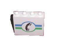 LEGO part Panel 1 x 4 x 3 - Hollow Studs with Telephone and Green / Blue Lines Pattern 4215bpx18