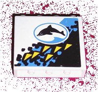 LEGO part Panel 1 x 4 x 3 with Oval and Dolphin Facing Left Pattern (Sticker) - Set 6556 4215pb021