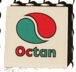 LEGO onderdeel Panel 1 x 4 x 3 with Octan Logo Pattern (Sticker) - Set 4549 (4215pb032)