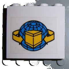 LEGO onderdeel Panel 1 x 4 x 3 with Box and Arrows and Globe Pattern (Sticker) - Sets 4555 / 6542 (4215pb036)